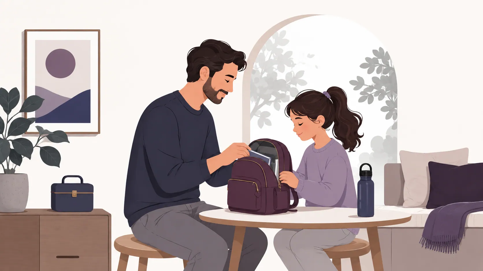 Espacio doméstico ordenado para conversar sobre rutinas y estabilidad